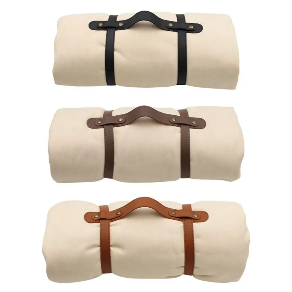 Adjustable Blanket Carrying Strap Durable PU Leather Belt With Handle Yoga Mat Strap Picnic Rug Blanket Holder