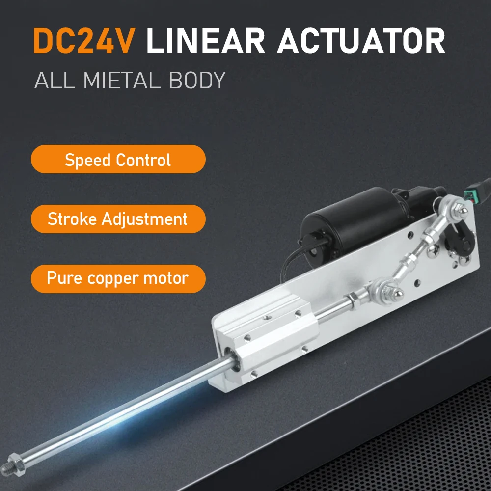 DC24V Reciprocating Linear Actuator Motor 3-12CM Adjustable Stroke Linear Actuator for DIY Projects, Industrial Automation