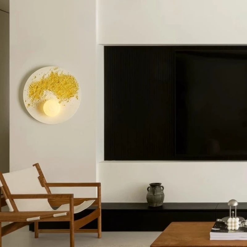 Wabi Sabi Style Sunset Atmosphere Wall Lamp Modern Minimalist Nordic Designer Art Living Room Background Bedroom Bedside Light