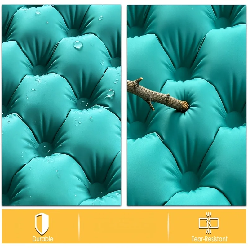 Single Inflatable Sleeping Pad 1‑Minute Quick Inflation Moisture‑Proof Lightweight Foldable Air Mat for Camping Hiking Picnic