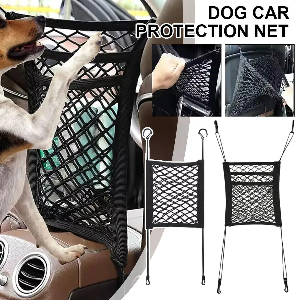 Pet Car Barreira com Malha de Segurança Automática, Barreira Dog, Guard Bag, Protetor de Segurança Seat, New Mesh Pet Storage Net, D2K7