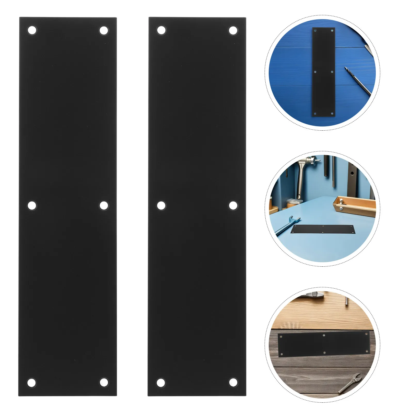 2Pcs Door Kick Plates Stainless Steel Heavy Duty Metal Door Panel Protector Rectangular Push Plate 75x289mm for Entry Interior
