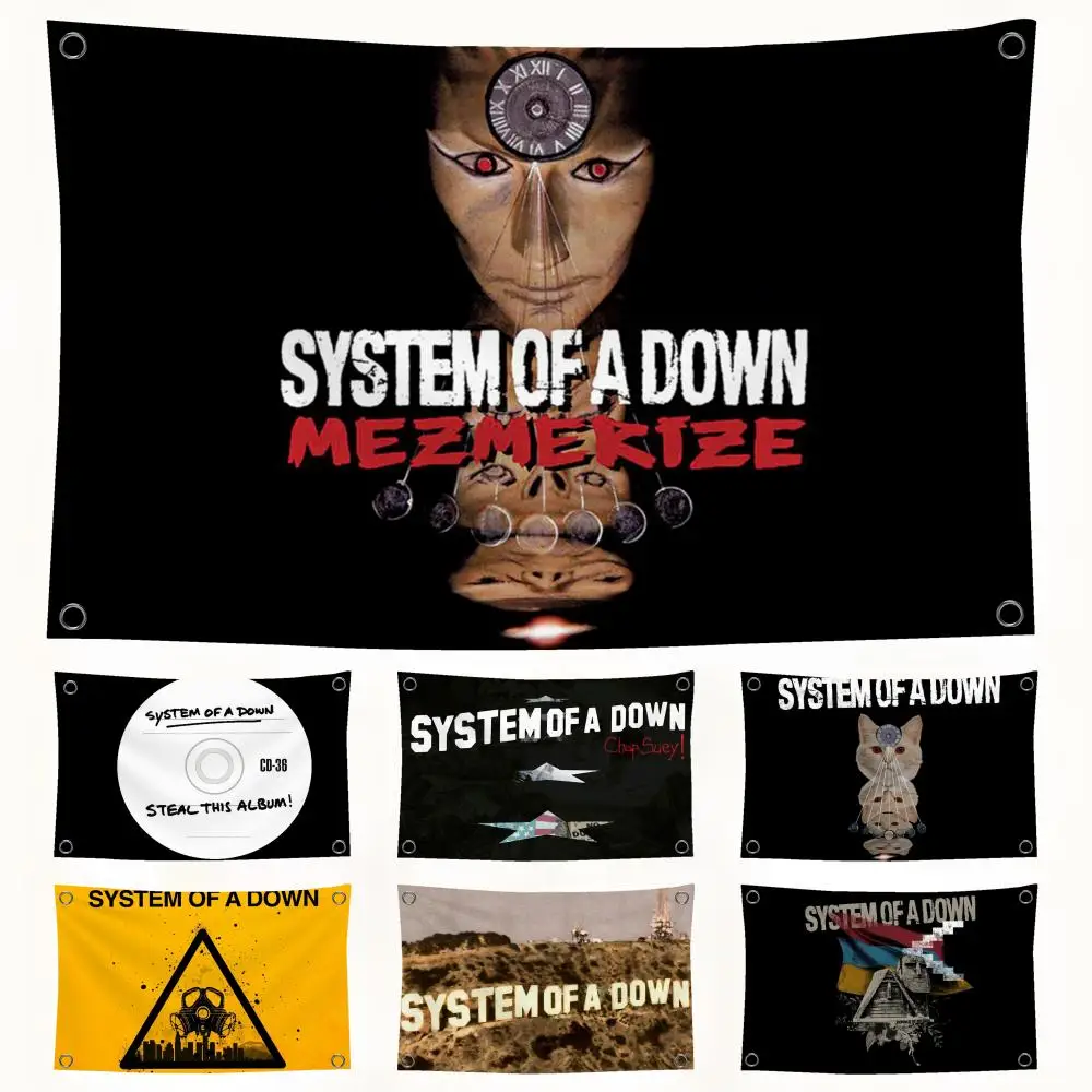 S-System Of A D-Downs Rock Band Flags Microfiber Festival Decoration Banner Indoor Outdoor Hanging for Bedroom Living Room Bar