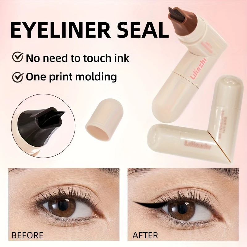 قلم تحديد العيون الدوار برأسين مقاوم للماء، مقاوم للتلطخ، قلم تحديد العيون سريع الجفاف يدوم طويلاً، مستحضرات تجميل للمبتدئين #1