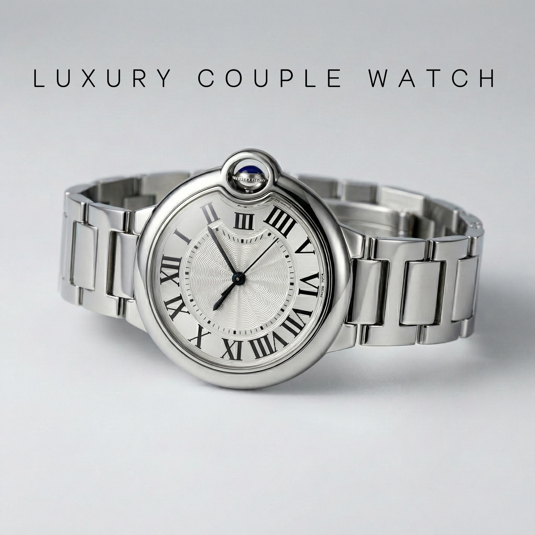 

Couple Watches for Men Women Luxury Roman Dial Stainless Steel Quartz Wristwatch Elegant Fashion Gift Lover Set waterproof