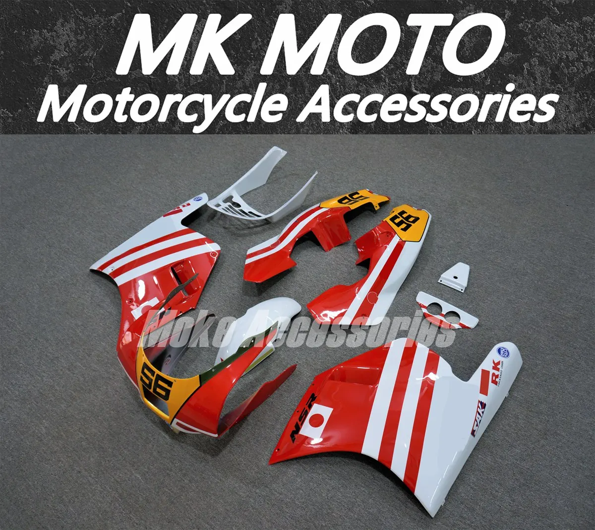 Motorcycle Fairing Kit Fit For NSR MC18 Bodywork Set High Quality Abs Handmade mould Red White Yellow
