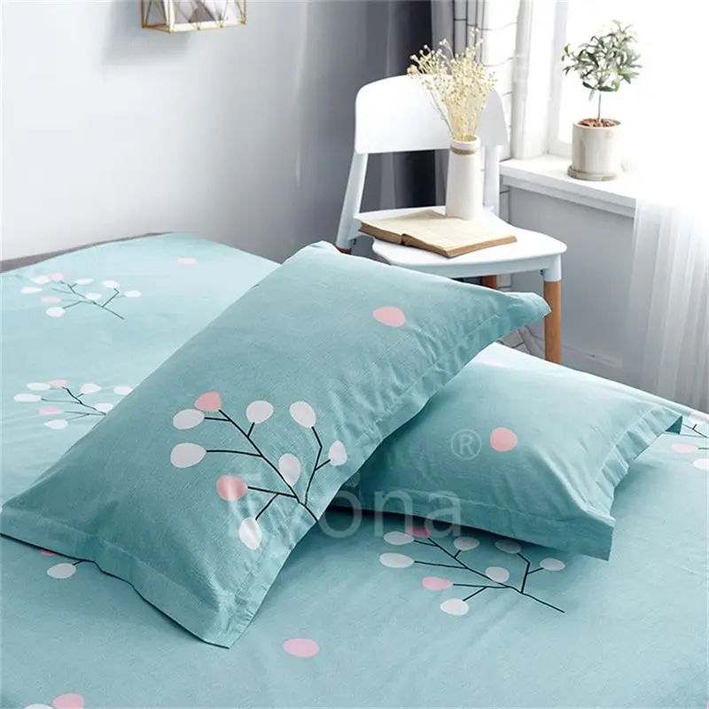 Printed Pillow Case Casual Home Simple Soft Skin-friendly Cotton 48*74cm Couples for Adults Bedroom Plain Nordic Style Lint-free