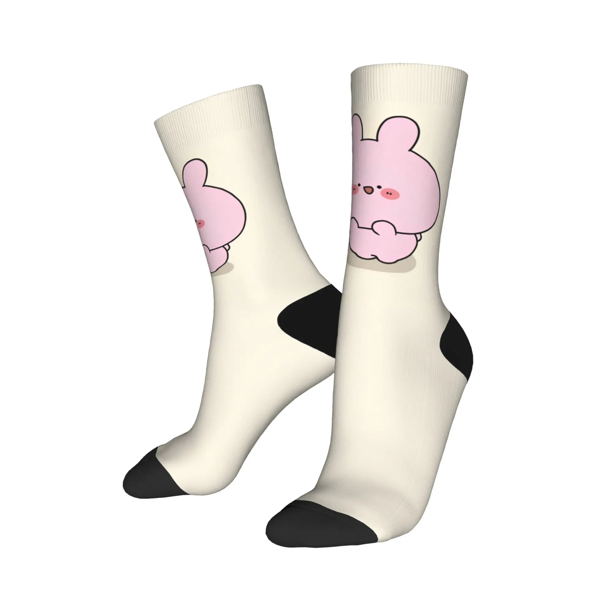 

Retro Asamimichaan Asleep Cartoon Basketball Socks Kawaii Asamimi Polyester Middle Tube Socks for Unisex Sweat Absorbing,
