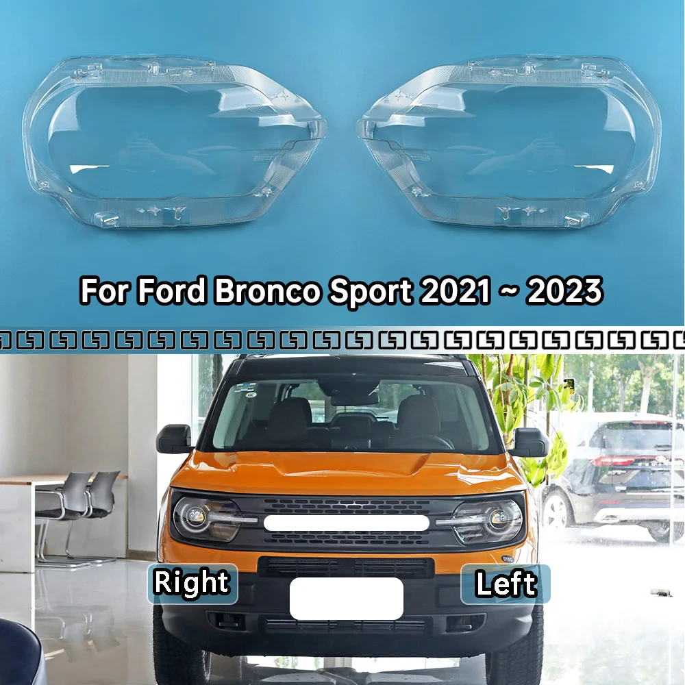 

For Ford Bronco Sport 2021 2022 2023 Car Accessories Headlight Lamp Shade Headlamp Lampshade Cover Lens Plexiglass