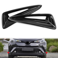 2PCS Carbon Fiber ABS Car Front Fog Lamp Light Air Vent Cover Moulding Trim for Toyota CHR 2016 2017 2018 / C-HR 16 17 18
