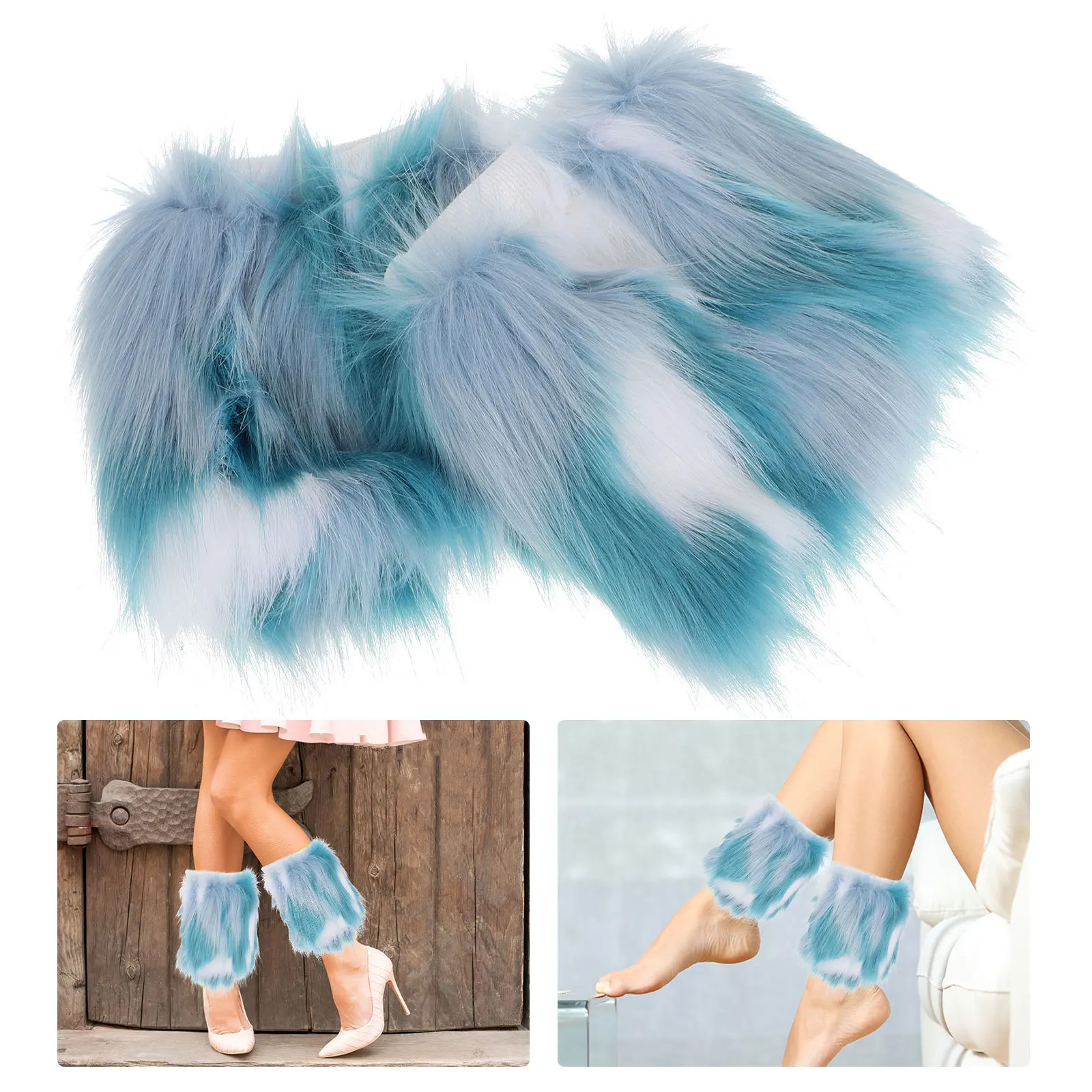 

1 Pair 15Cm Faux Warm Boot Cuff Covers For Women Winter Leg Warmers Cozy Long Boot Toppers Furry Leg Warmers Cold Weather