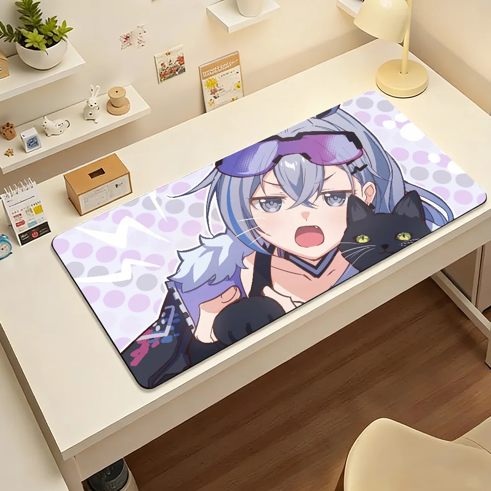 Honkai Star Rail Silver Wolf Mouse Pad Large Non-Slip Waterproof Mat Stitched Edge Keyboard Pad for Gaming Daily Office