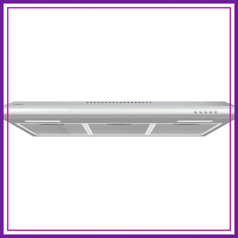 

30 Inch Under Cabinet Range Hood, Ductless Kitchen Vent with 3 Speed Fan, Stainless Steel