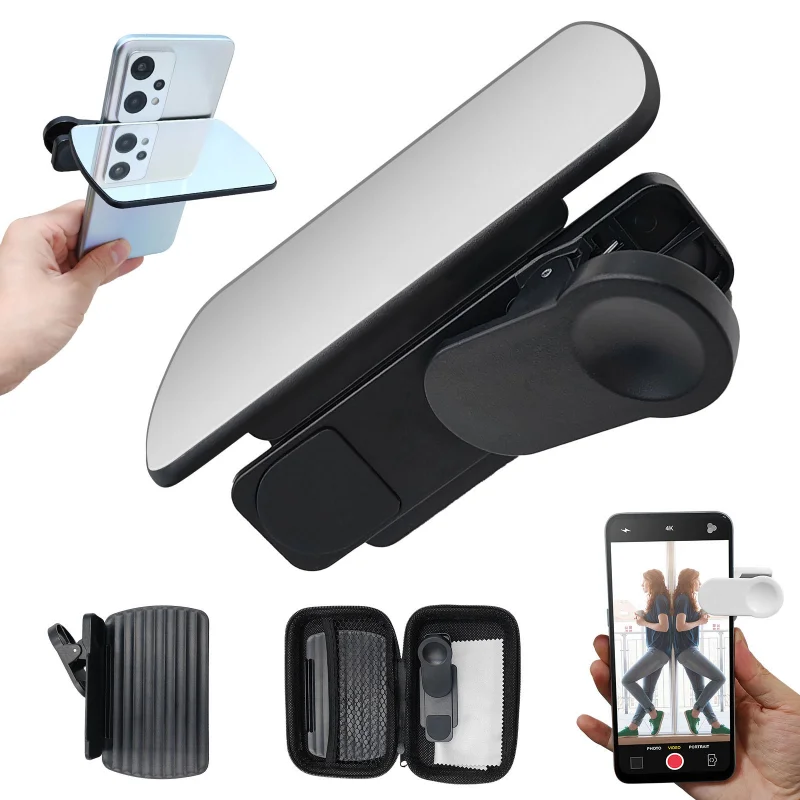 Camera Smartphone Mirror Reflection Clip Kit for Samsung Mobile Phone Reflection Camera Clip Lens Selfie Reflector Accessories ﻿