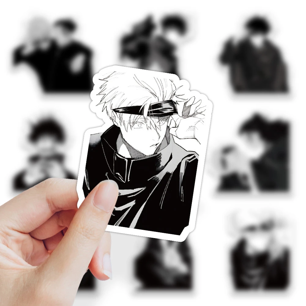 10/30/60pcs Cool Anime Jujutsu Kaisen Graffiti Stickers Black White Decals DIY Stationery Guitar Phone Cartoon Kids Sticker Gift