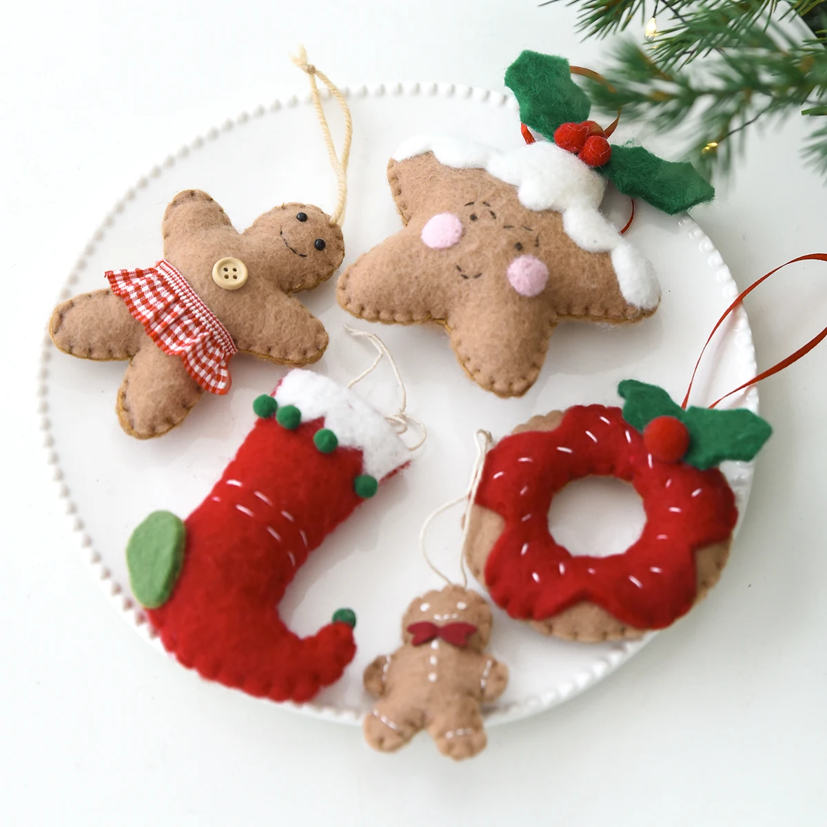 Home Fragrance Gingerbread - 1/2 Pcs Christmas Wool Felt Gingerbread