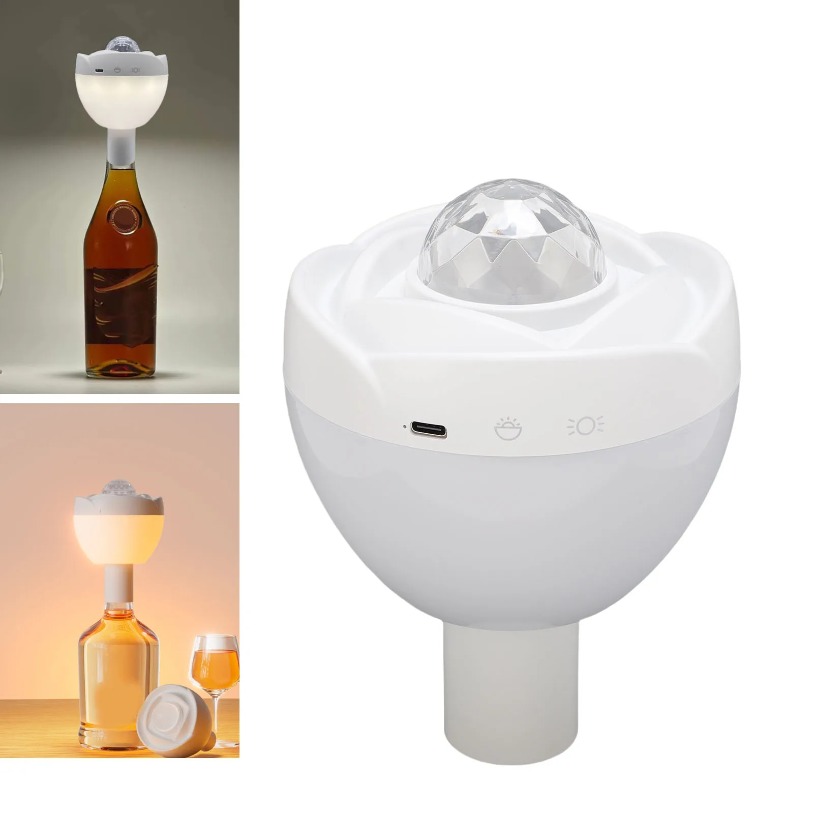 

Светодиодная лампа для бутылок с сенсорным управлением, беспроводная, с плавной регулировкой яркости, USB-перезаряжаемая, RGB-проекция, декоративная подсветка для бутылок, для бара