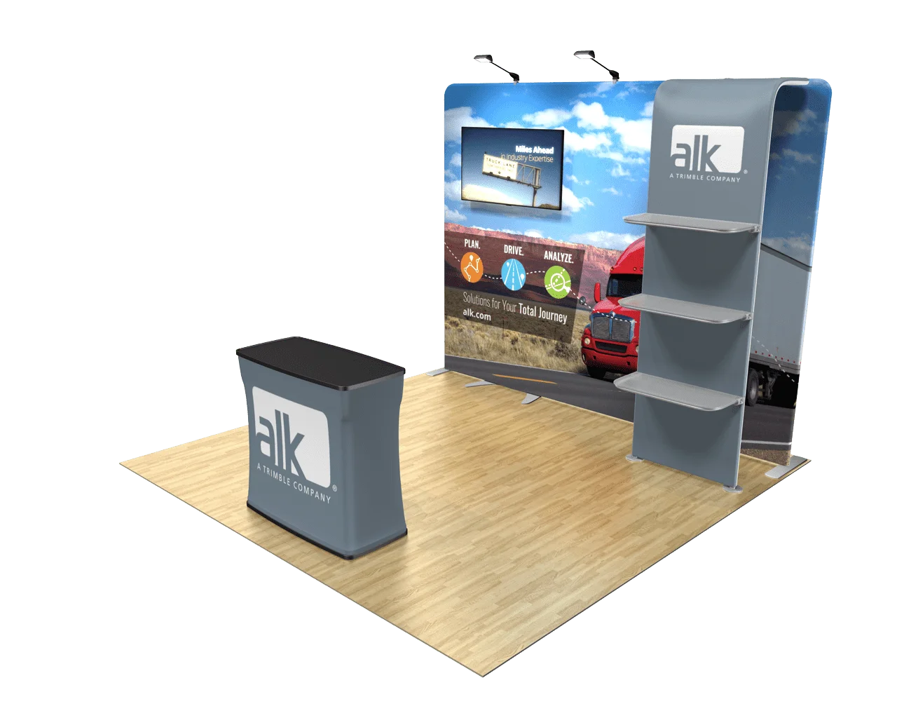 Modular Fabric Display Stand Foldable & Portable with Combination Bracket Reusable for Various Events Dye Sublimation Printing