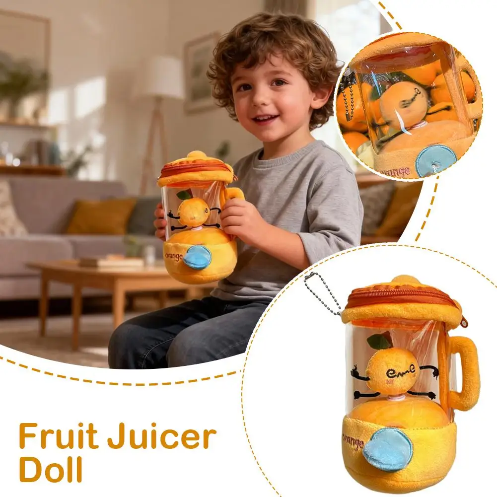 

Fun Drawstring Rotating Plush Toys Fruit Juicer Orange Play House Interactive Toy for Kids Baby Birthday Gifts Creative Toys