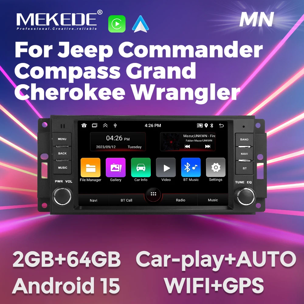 MEKEDE Android Smart System Carplay For Jeep Cherokee Stereo Dodge 300C Chrysler Compass Wrangler 2006 - 2016 Car Stereo Radio