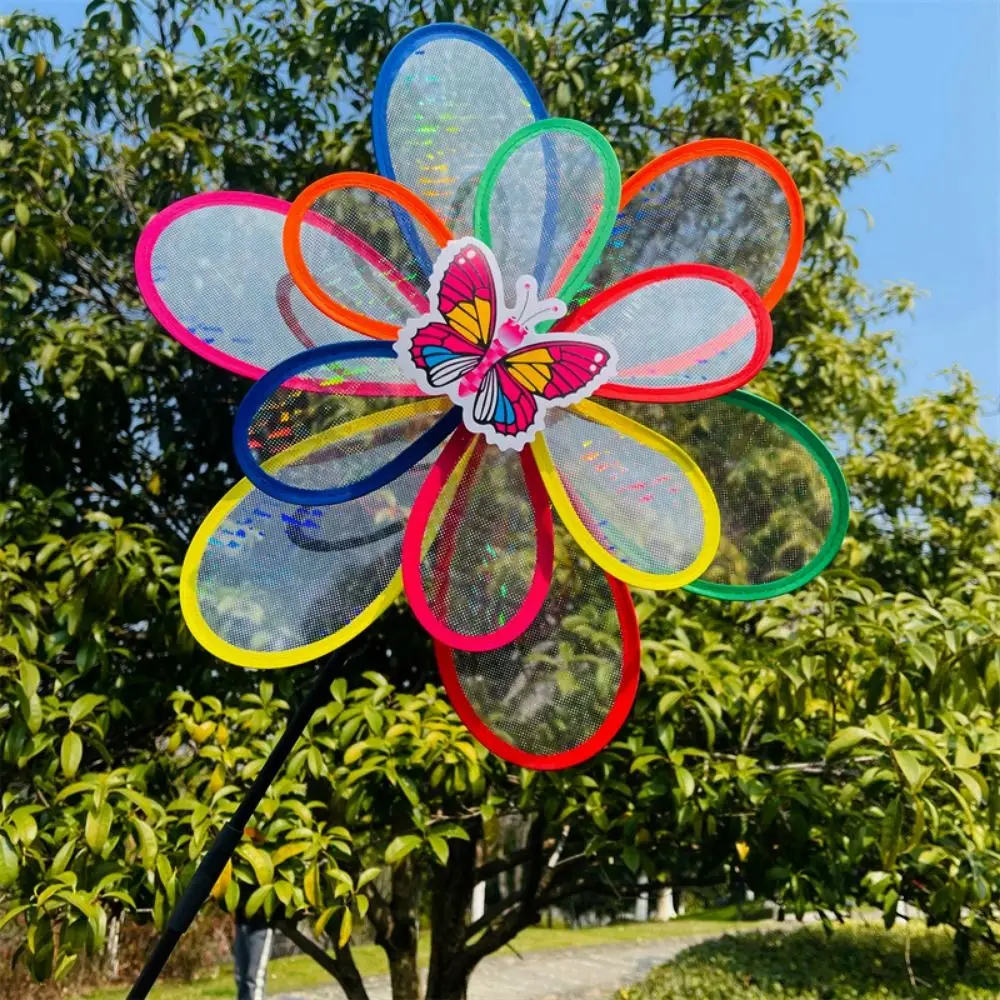 Multistyles Kleurrijke Zonnebloemen Windmolenfilm Kleurveranderende PVC Bee Windmolen Verhogen Dubbellaags