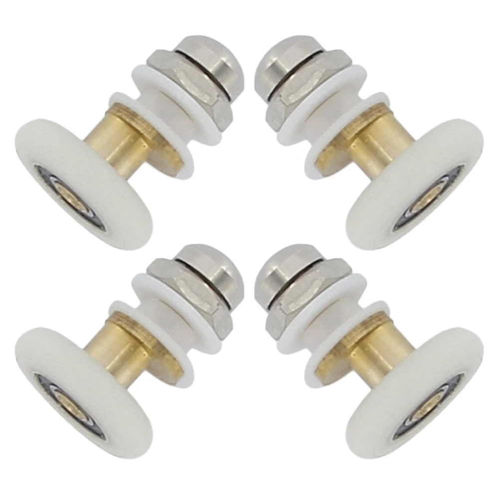 

4Pcs Shower Door Rollers Stainless Steel Noiseless Smooth Sliding Adjustable Glass Door Pulleys Replacement Parts