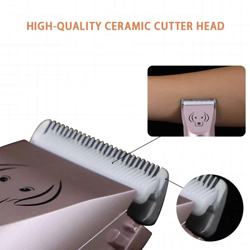 مقلمة الحيوانات الأليفة الكهربائية الحيوانات الأليفة الشعر المتقلب ماكينة حلاقة قابلة للشحن كلب القط منخفضة الضوضاء مقص الشعر التهيأ ماكينة حلاقة قطع آلة مجموعة