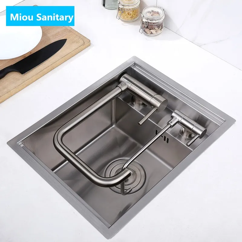 Imagem -03 - Invisible Kitchen Sink Hidden Drain Basket And Pipe 304 Stainless Steel Single