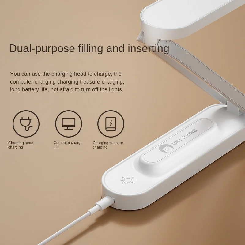 مصباح مكتبي ضوء ليلي شحن قابل للطي تعلم الطلاب LED مكتب USB إبداعي للأطفال فائق السطوع يعتم لانهائي