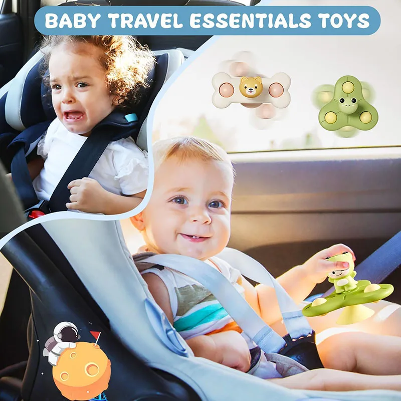 طاولة طعام للأطفال، كوب شفط دوار وسعيد، ألغاز للأطفال، التعليم المبكر يمكنه مضغ لعبة كرسي الطعام الكرتوني الدوران