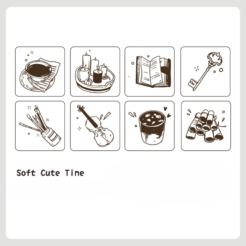 8 قطعة/المجموعة لطيف ختم خشبي لمجلة القصاصات الحلو البسيطة الكرتون مذكرات الديكور ختم DIY طالب ختم الاطفال هدية #6