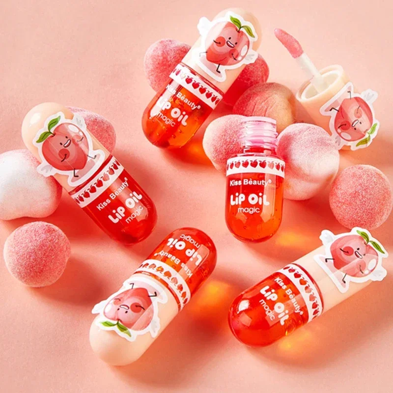 الخوخ ترطيب الشفاه لمعان الخوخ مقاوم للماء لامع طويل الأمد لا لزجة الطبيعية كوريا الشفاه تينت ماكياج اليومي مانع تسرب زيت مزدوج الشفة التمهيدي #6