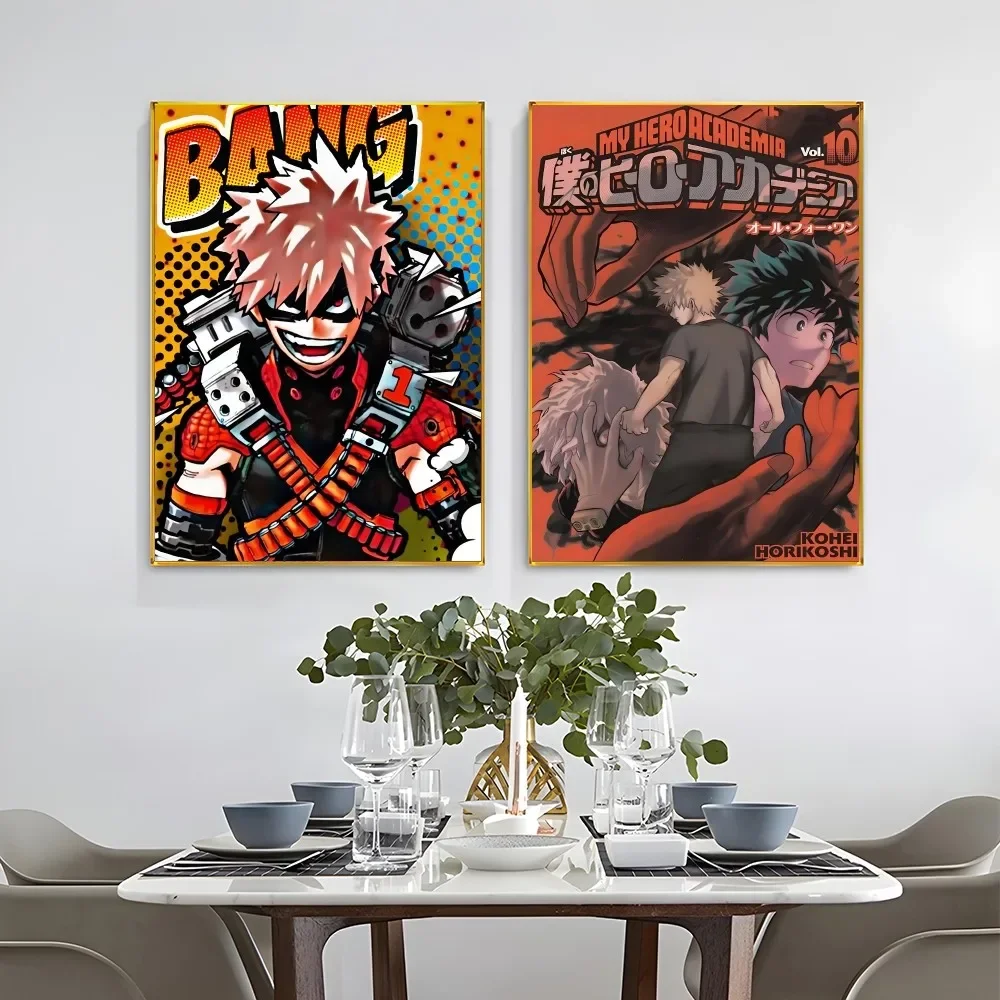 1 szt. Anime B-Bakugo Katsuki plakat samoprzylepna sztuka wodoodporna papierowa naklejka kawiarnia Bar dekoracja ścienna do pokoju