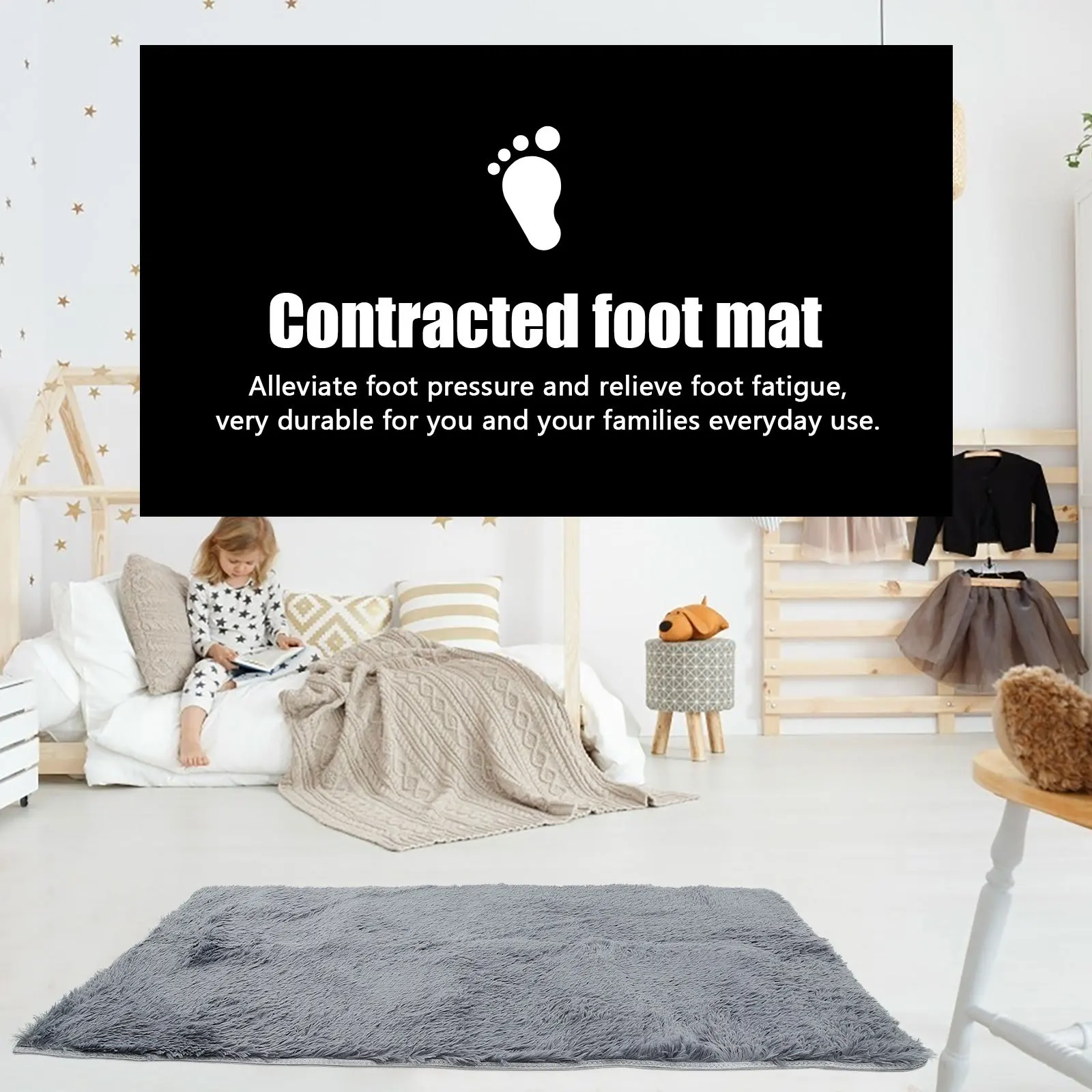 

Decorative Hotel Floor Mat Soft Long Hair Carpet Supple Anti-Skid Floor Rug for Kitchen Living Room Carpet