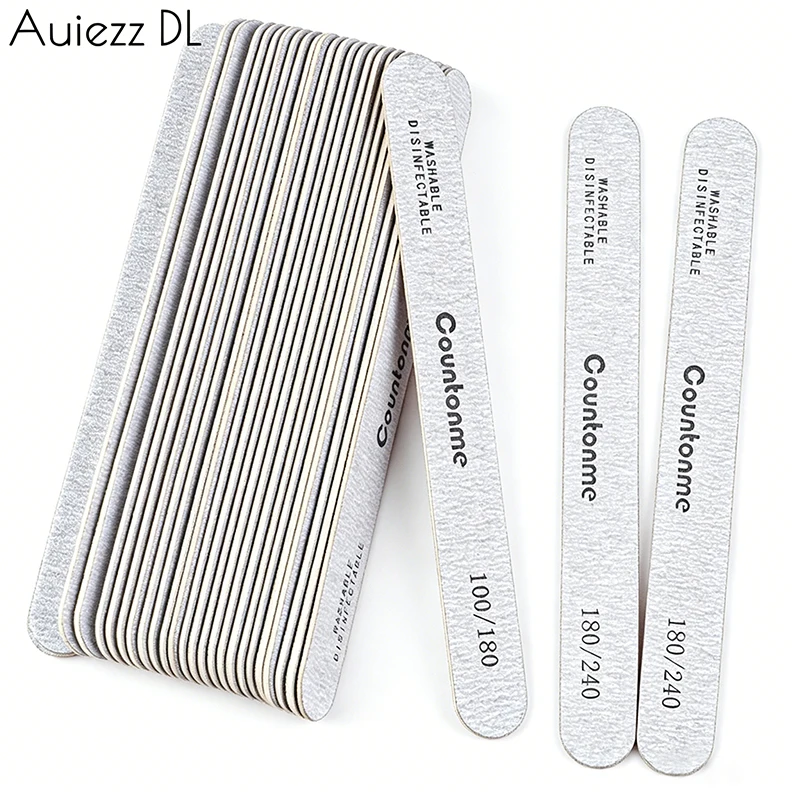 20/50/100Pcs Wooden Nail Files 100/180 180/240 Grit Double S