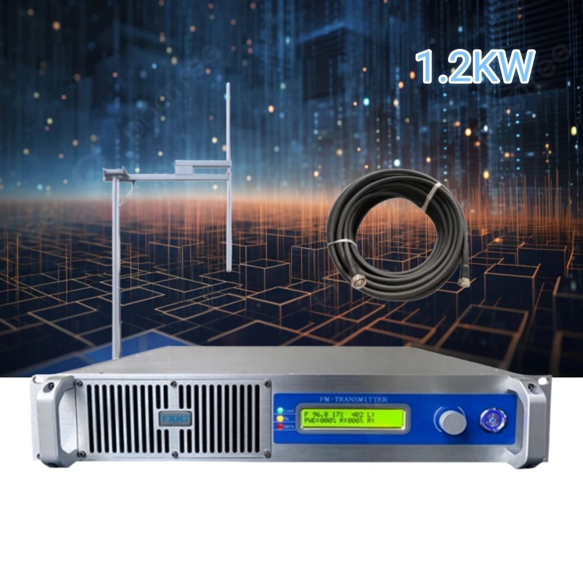 

HP- 1200W FM Broadcast Transmitter Kit (YXHT-1) - 1 Bay Dipole Antenna + 30m Cable | Radio Station