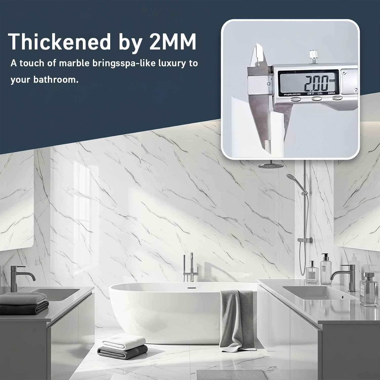 20/40pcs 30x30cm PVC Marble Wall Stickers-Peel & Stick Self-Adhesive Thickened Tile Sticker with 2/4pcs Scraper Mold-proof Oil-proof Waterproof Stain Resistant Tile Stickers Floor for Kitchen Bathroom Ins Style Home Decor - view 5