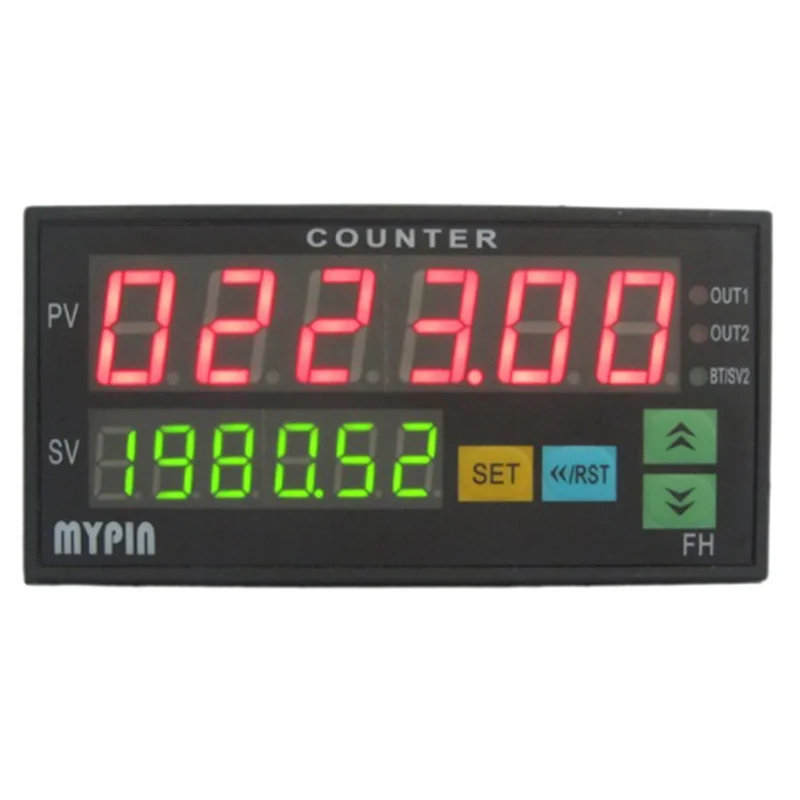 Mypin FH8-6CRRB Dual Display Digital Counter 6 Digits Light-Emitting Diode AC/DC Length Meter Black HOT