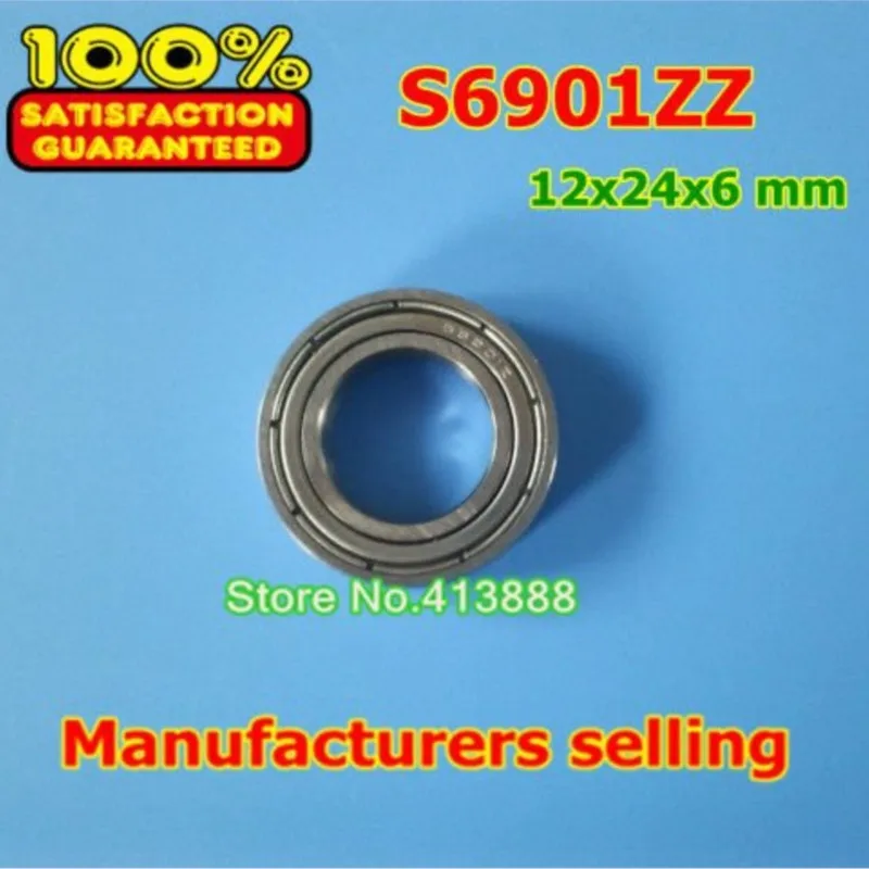 NBZH bearing(1pcs) SUS440C Environmental Corrosion Resistant Stainless Steel Deep Groove Ball Bearings S6901ZZ 12*24*6 Mm