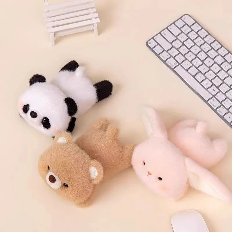 Cute Animal Plush Toy Set Mini Stuffed Dolls Panda Bear Elephant Raccoon Bunny Soft Desktop Decor Keychain Gift for Family Girls