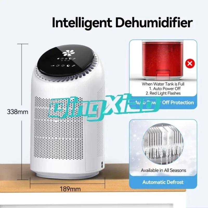 Desktop 2 In 1 Air Purifier Dehumidifier For Home Bedroom Basement Negative Ion Formaldehyde Bacteria Removal Low Noise view 6