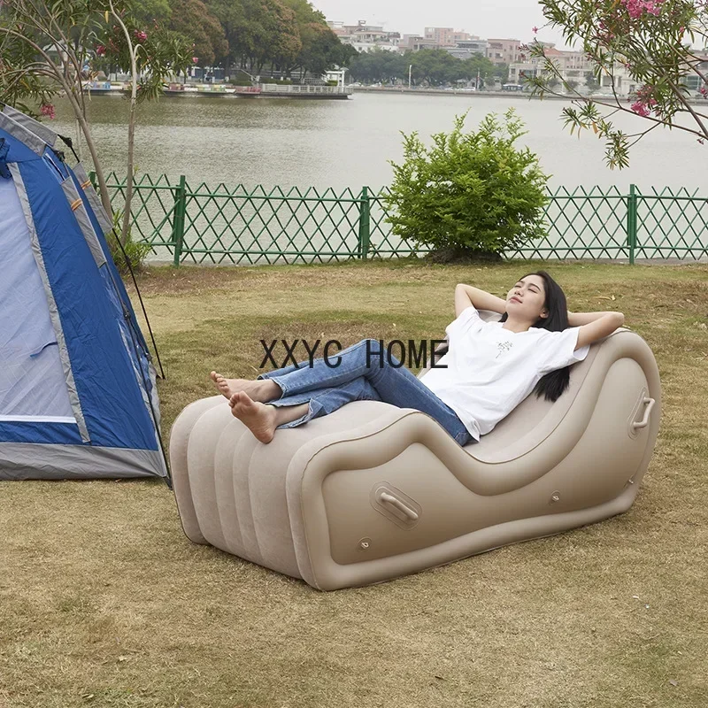 TAO Portable Modern Inflatable Big Sofa Beds Simple Lazy Sofa Lying Chair Folding Lounge Chair with Arm Outdoor Garden Furniture
