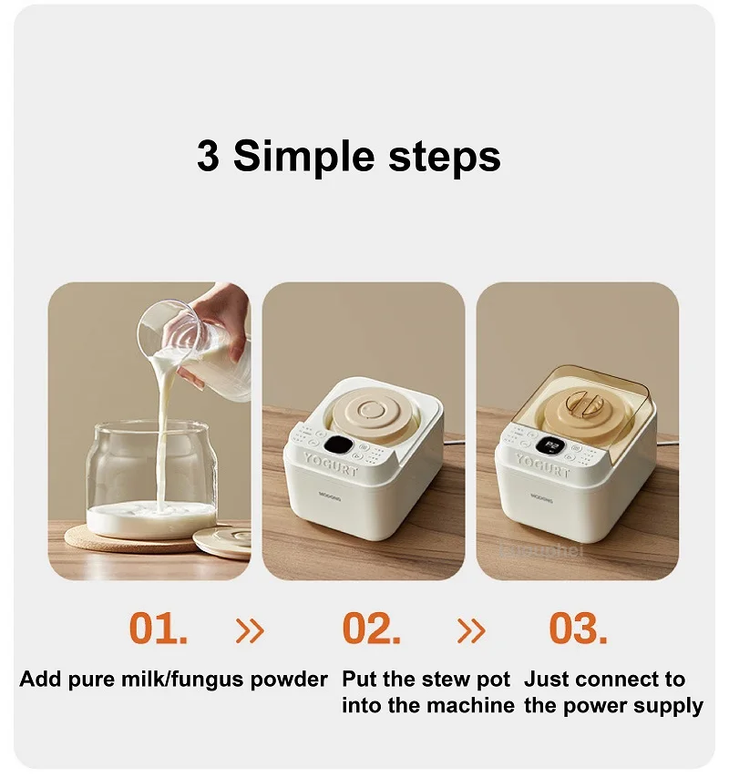 자동 요구르트 메이커 홈 독립형 4 컵 요구르트 다기능 막걸리 과일 식초 일정한 온도 발효기 기계