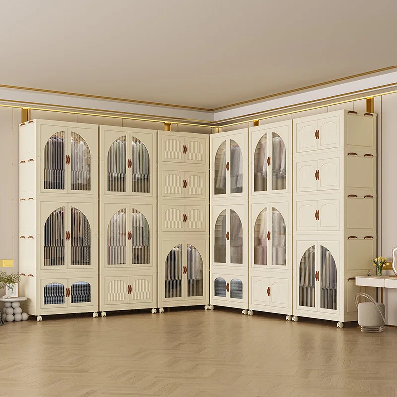 أثاث غرفة النوم لخزانة الملابس البلاستيكية على الطراز الأوروبي لتخزين الملابس بدون تركيب #3