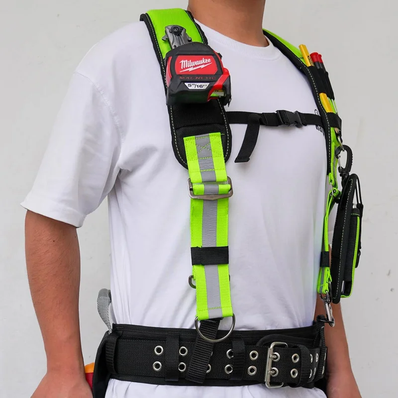 Reflective Safety Belt Suspenders Construction Bag Suspenders Padded Work belt Suspenders Carpenter/Electrician/Roofing