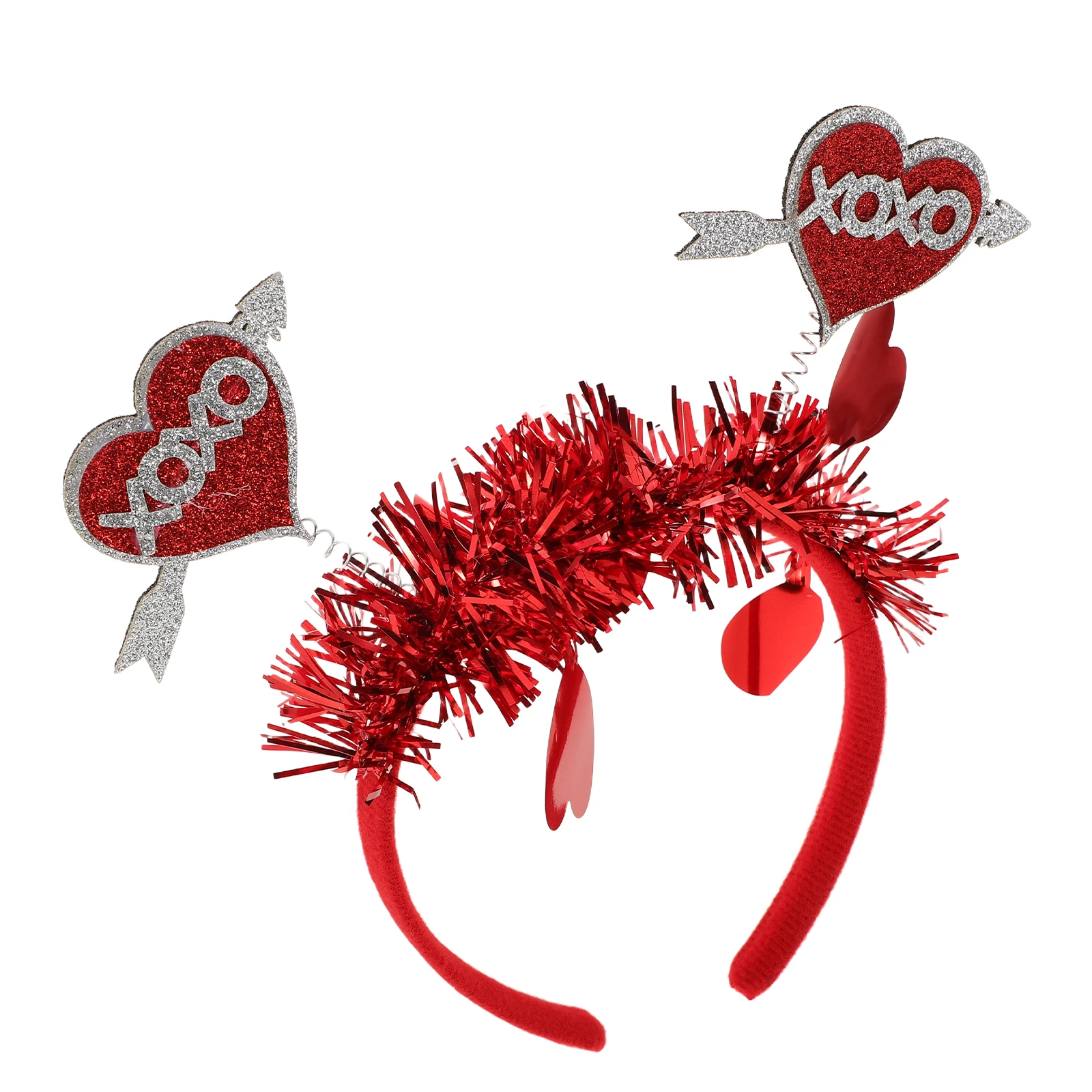 

Red Heart Headband Valentine Day Party Wedding Accessory Glitter Love Shaped Boppers Cupid Costume Women Dress Up Fun