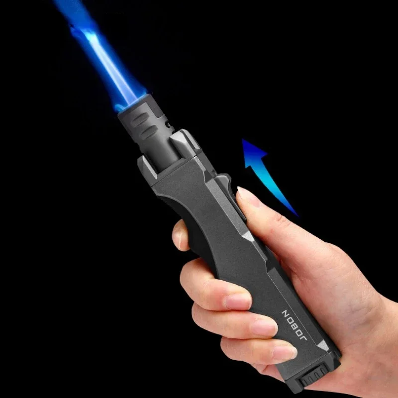 JOBON Metal Direct Windproof Turbine Torch Butane Gas Lighter Strong Fire Gas Outdoor Kitchen BBQ Blue Flame Straight