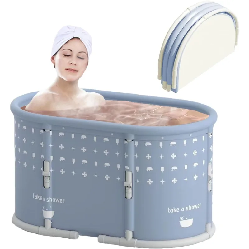 

Portable Bath Tub No Installation, Foldable Bathtub for Adults, Separate Hot SPA Tub for Shower Stall, Non-Inflatable Ice Foldin