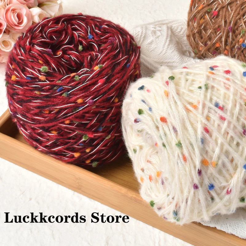 Luckkcords 60/g Rainbow Sugar Mohair Candy Bean Thread Scarf Hand Mixed Thread Manual DIY Weave Colour Coarse Yarn