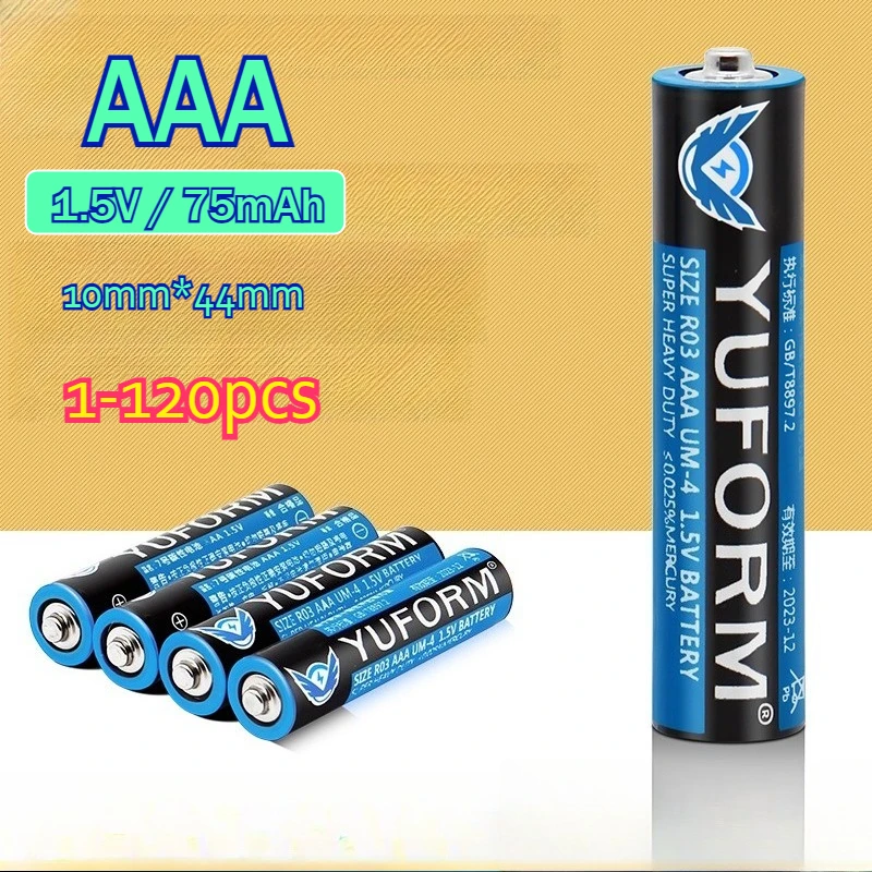 

1-120pcs AAA 1.5V Alkaline Battery 75mAh R03 for Led Light Toy Mp3 Camera Flash Razor CD Player Wireless Mouse Keyboard